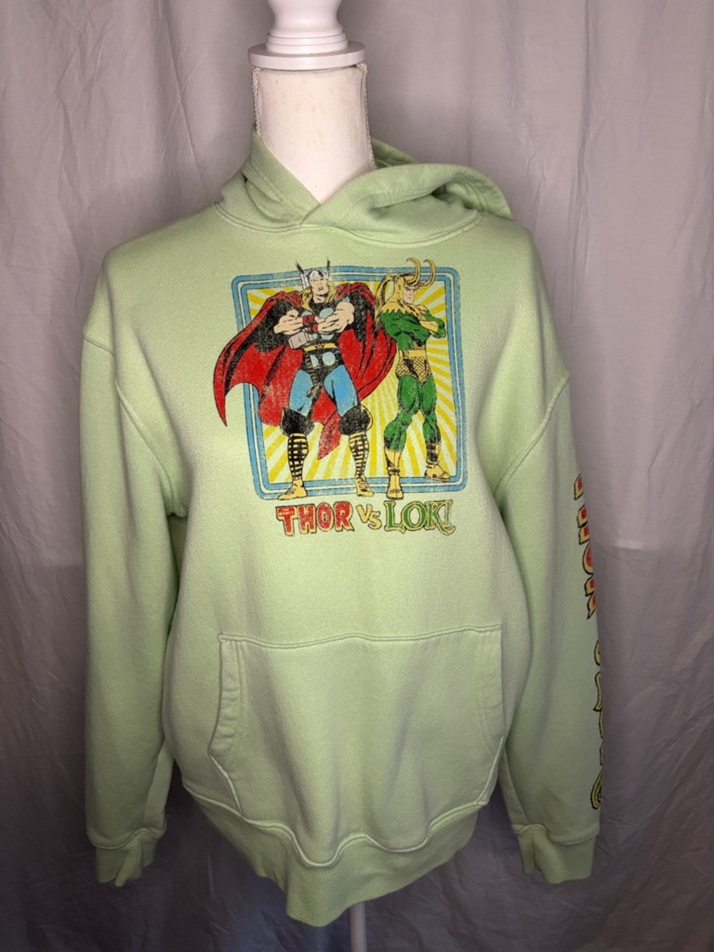 Marvel Light Green Thor vs Loki Crewneck Hoodie (7)